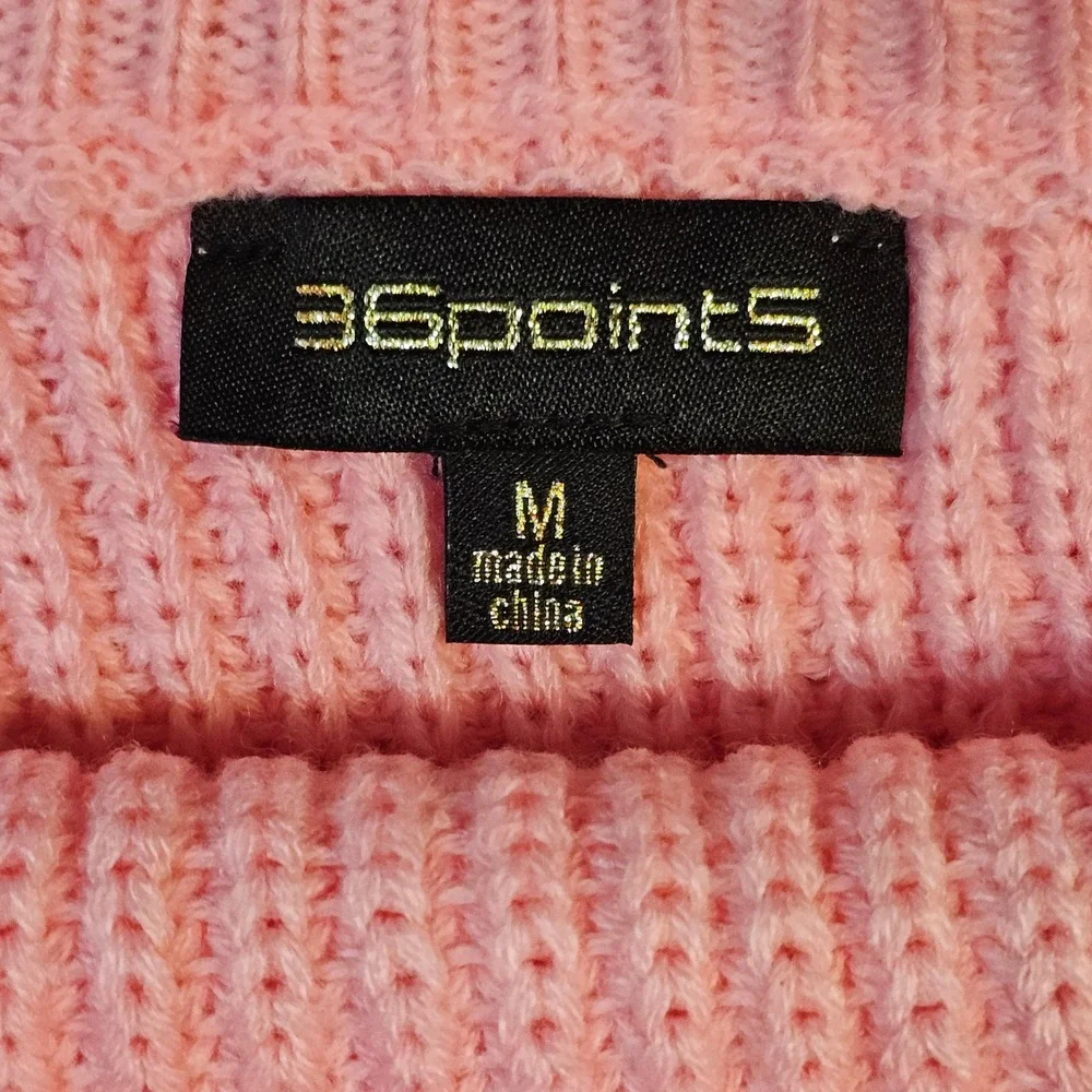 36point5 Pink Waffle Knit Longline Duster Cardigan Sweater Mens Size Medium